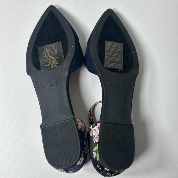 Atmosphere Floral Navy Ankle Strap Flats - Picture 5 of 5